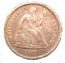 1861 Half Dime